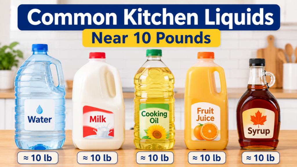 Common Kitchen Liquids Near 10 Pounds