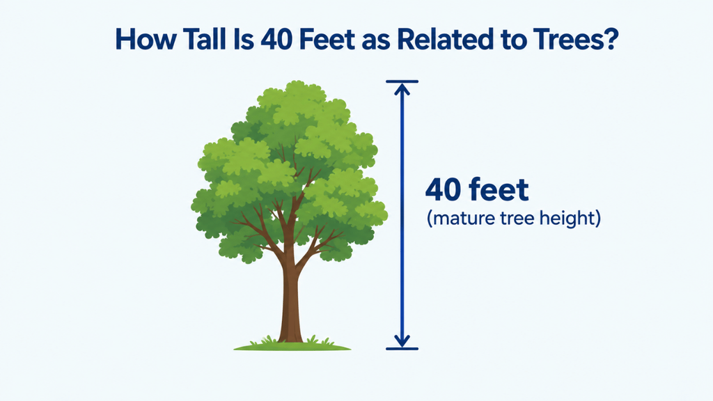 How tall is 40 feet compared to a mature tree, showing a simple 40-foot height measurement.