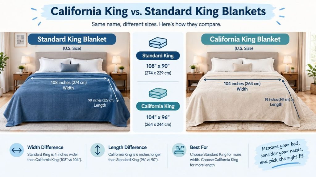California King vs. Standard King Blankets