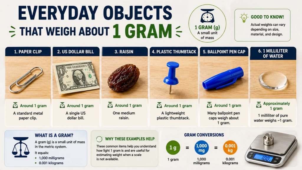 Everyday Objects That Weigh About 1 Gram